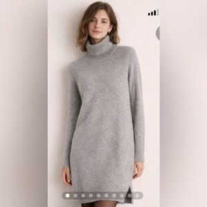 J. CREW Small Turtleneck Wool Alpaca Gray Sweater Dress